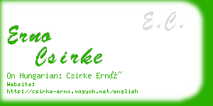 erno csirke business card